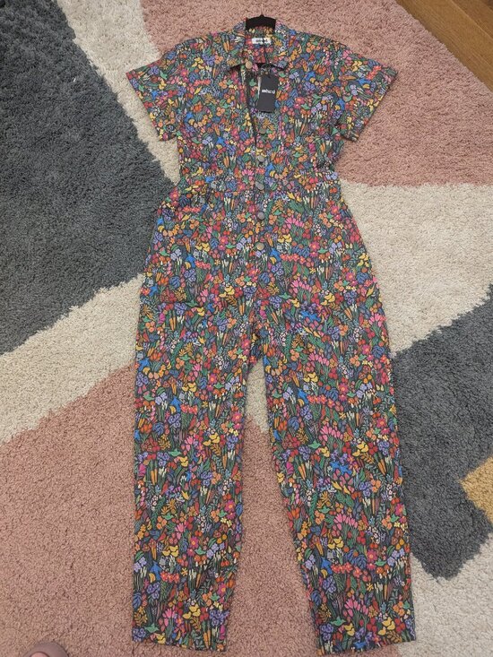 Mixed By Nasrin Pants - Mixed by Nazrin Botanical Print Classic Jumpsuit NWT Size L